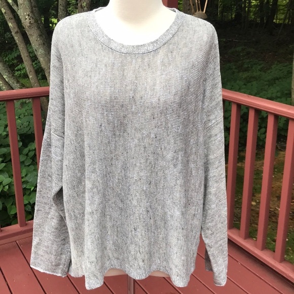 NWT! Eileen Fisher XL grey round neck top/sweater.